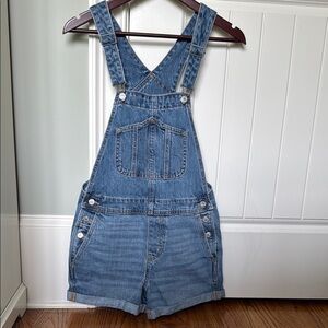 Light Wash Denim Short Overalls